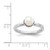 Rhodium-Plated Sterling Silver Stack Exp. Polished White Cultured Freshwater Pearl Ring, 2.5 mm - View 5