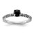 Rhodium-Plated Sterling Silver Stackable Expressions Antiqued Black Agate Ring, 2.5 mm