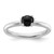 Rhodium-Plated Sterling Silver Stackable Expressions Polished Black Agate Ring, 2.5 mm