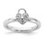 Sterling Silver Stackable Expressions Polished 0.117ct Diamond Heart Lock Ring, 2.25 mm