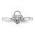 Sterling Silver Stackable Expressions Polished 0.117ct Diamond Heart Lock Ring, 2.25 mm - View 4