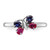 Rhodium-Plated Sterling Silver Stackable Expressions Cr Lab-Created Ruby & Cr Lab-Created Sapphire Butterfly Ring, 2.25 mm - View 4