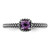 Sterling Silver Stackable Expressions Checker-Cut Amethyst Antiqued Ring, 2.5 mm - View 4
