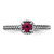 Sterling Silver Stackable Expressions Checker-Cut Cr Lab-Created Ruby Antiqued Ring, 2.5 mm - View 4