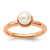 Sterling Silver Stack Exp. White Cultured Freshwater Pearl Pink-Plated Ring, 2.5 mm