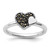Rhodium-Plated Sterling Silver Stackable Expressions Marcasite Heart Ring, 2.25 mm