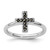 Rhodium-Plated Sterling Silver Stackable Expressions Marcasite Cross Ring, 2.25 mm