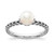 Rhodium-Plated Sterling Silver Stack Exp. 7.0-7.5 mm White Cultured Freshwater Pearl Ring