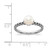 Rhodium-Plated Sterling Silver Stack Exp. 7.0-7.5 mm White Cultured Freshwater Pearl Ring - View 5
