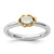 Rhodium-Plated Sterling Silver & 14K Two-Tone Gold Stackable Expressions Moonstone Polished Ring, 2.25 mm