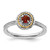Rhodium-Plated Sterling Silver & 14K Two-Tone Gold Stackable Expressions Garnet Ring, 2.25 mm