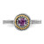 Rhodium-Plated Sterling Silver & 14K Two-Tone Gold Stackable Expressions Amethyst Ring, 2.25 mm - View 4