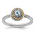 Rhodium-Plated Sterling Silver & 14K Two-Tone Gold Expressions Aquamarine Ring, 2.25 mm