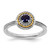 Rhodium-Plated Sterling Silver & 14K Two-Tone Gold Stackable Expressions Lab-Created Sapphire Ring, 2.25 mm