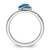 Rhodium-Plated Sterling Silver Stackable Expressions Blue Enameled Awareness Ribbon Ring, 2.25 mm - View 2