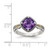 Shey Couture Sterling Silver with 14K Accent Antiqued Cushion Amethyst Ring, 2.5 mm - View 4