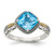 Shey Couture Sterling Silver with 14K Accent Antiqued Cushion Blue Topaz Ring