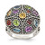 Shey Couture Sterling Silver with 14K Accent Antiqued.43Amethyst 19Citrine 32Blue Topaz 32Peridot 35Garnet Ring, 3 mm