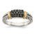 Rhodium-Plated Shey Couture Sterling Silver with 14K Accent Antiqued Black 0.13ct Diamond Ring