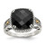 Shey Couture Sterling Silver with 14K Accent Antiqued Checkerboard-Cut Black Onyx Ring, 16 mm Top Length, 15 mm Top Width