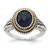 Shey Couture Sterling Silver with 14K Accent Antiqued Checkerboard-Cut Black Onyx Ring, 15 mm Top Length, 14 mm Top Width