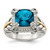 Shey Couture Sterling Silver with 14K Accent Antiqued London Blue Topaz and 0.1ct Diamond Ring