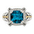 Shey Couture Sterling Silver with 14K Accent Antiqued London Blue Topaz and 0.1ct Diamond Ring - View 5