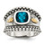 Shey Couture Sterling Silver with 14K Accent Antiqued Checkerboard Cushion London Blue Topaz Ring - QTC1372