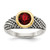 Shey Couture Sterling Silver with 14K Accent Antiqued Round Bezel Garnet Ring - QTC1404