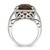Shey Couture Sterling Silver with 14K Accent Antiqued Cushion Checkerboard Smoky Quartz Ring - View 2