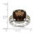 Shey Couture Sterling Silver with 14K Accent Antiqued Cushion Checkerboard Smoky Quartz Ring - View 4
