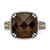 Shey Couture Sterling Silver with 14K Accent Antiqued Cushion Checkerboard Smoky Quartz Ring - View 5