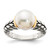 Shey Couture Sterling Silver with 14K Accent Antiqued 10 mm Button Cultured Freshwater Pearl Ring