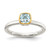 Shey Couture Sterling Silver Rhodium-Plated with 14K Accent Polished Cushion-Cut Aquamarine Ring, 2 mm