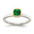 Shey Couture Sterling Silver Rhodium-Plated with 14K Accent Polished Cushion-Cut Lab-Created Emerald Ring, 2 mm