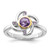 Shey Couture Sterling Silver Rhodium-Plated with 14K Accent Amethyst and Pink Quartz Ring, 2.53 mm