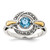 Shey Couture Sterling Silver Antiqued with 14K Accent Light Swiss Blue Topaz Ring, 2.3 mm