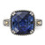 Shey Couture Sterling Silver with 14K Antiqued Lab-Created Checker Cushion Lab-Created Sapphire Ring, 2.4 mm - View 4