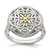 Shey Couture Sterling Silver Rhodium-Plated with 14K Accent 0.03ct Diamond Vintage Ring, 3 mm