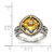Shey Couture Sterling Silver with 14K Accent Antiqued Cushion Citrine Ring, 6 mm - View 4