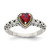 Shey Couture Sterling Silver with 14K Accent Antiqued Heart Garnet Ring, 8 mm