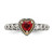 Shey Couture Sterling Silver with 14K Accent Antiqued Heart Garnet Ring, 8 mm - View 5