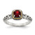 Shey Couture Sterling Silver with 14K Accent Antiqued Cushion Garnet Ring, 8 mm