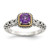 Shey Couture Sterling Silver with 14K Accent Antiqued Cushion Amethyst Ring, 8 mm