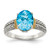 Shey Couture Sterling Silver with 14K Accent Antiqued Oval Blue Topaz Ring, 5 mm