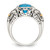 Shey Couture Sterling Silver with 14K Accent Antiqued Cushion Checkerboard Blue Topaz Ring - View 2