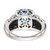 Shey Couture Sterling Silver with 14K Accent Antiqued Cushion Checkerboard Blue Topaz Ring - View 6