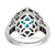 Shey Couture Sterling Silver with 14K Accent Antiqued 0.06ct Diamond and Cushion Blue Topaz Ring - View 6