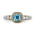 Shey Couture Sterling Silver with 14K Accent Antiqued Cushion Blue Topaz Ring, 8 mm - View 5