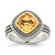 Shey Couture Sterling Silver with 14K Accent Antiqued Cushion Bezel Citrine Ring, 4 mm